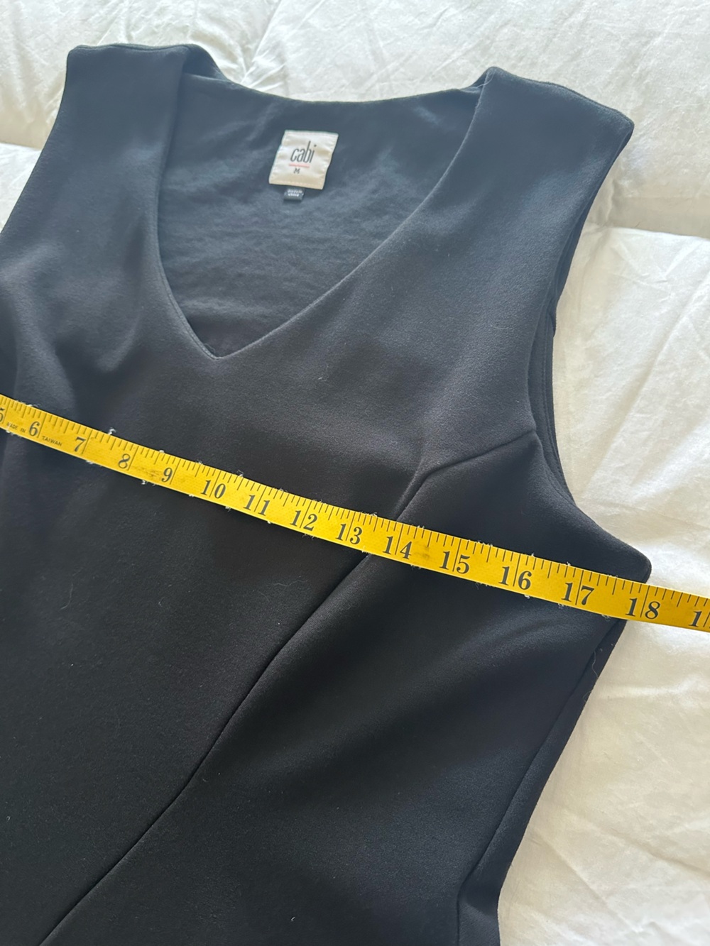 CAbi Black V-Neck Sleeveless A-Line Knit Dress size medium - Picture 9 of 15